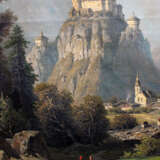 Artist 19th Century, View the Fortress Kufstein, with the town and view to the Alps - Foto 3
