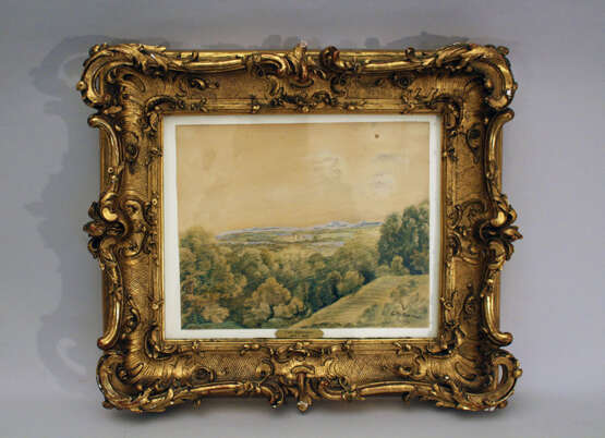 Carl Rottmann (1797-1850)-attributed, Landscape view with house and mountains in the distance - Foto 1
