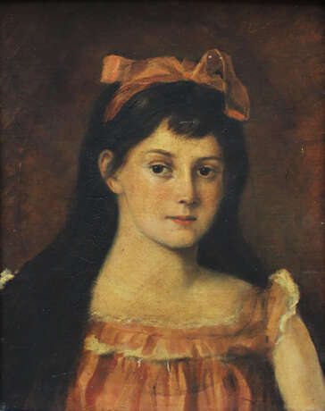 Artist 19th Century, Portrait of a girl in front of brown background - photo 2