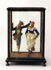 Sculpture of a Tarantella dancing couple in traditional dresses