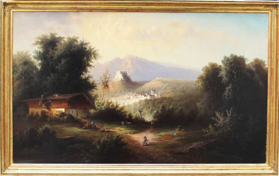 Franz Barbarini (1804-1873), Romantic view of Salzburg with the fortress and the town - photo 1