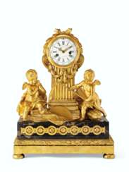 A LATE LOUIS XV ORMOLU AND PORTOR MARBLE CLOCK