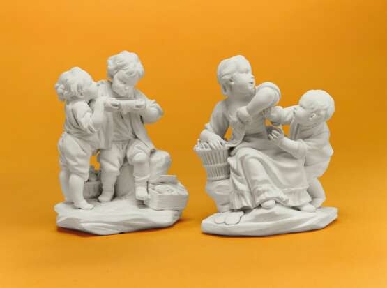 Sèvres Porcelain Factory. TWO SEVRES BISCUIT PORCELAIN FIGURE GROUPS, 'LES GOURMANDS' ... - photo 1