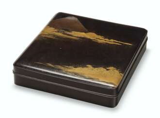 A JAPANESE BLACK AND GILT LACQUER WRITING BOX