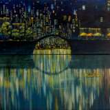 Gemälde „Abends in der großen Stadt (Diptychon)“, Leinwand, Ölfarbe, Konzeptionell, Landschaftsmalerei, 2020 - Foto 1
