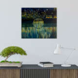 Gemälde „Abends in der großen Stadt (Diptychon)“, Leinwand, Ölfarbe, Konzeptionell, Landschaftsmalerei, 2020 - Foto 5