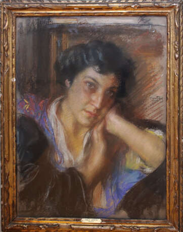 Carlo Wostry (1865-1943), Portrait of a lady, signed centre right - Foto 1