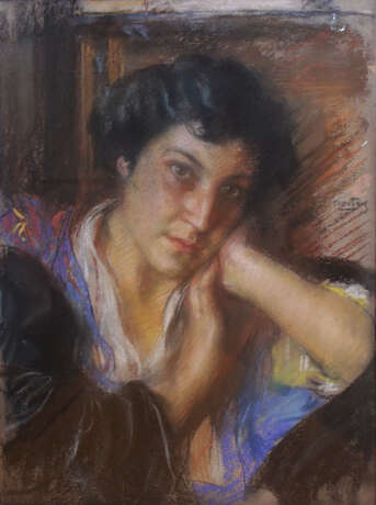 Carlo Wostry (1865-1943), Portrait of a lady, signed centre right - Foto 2