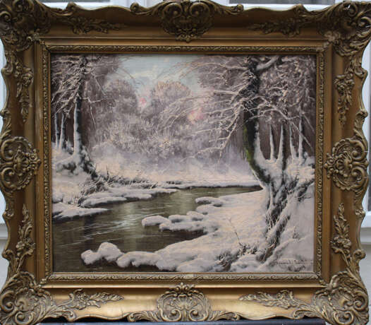 Laszlo Neogrady (1896-1962), Winter landscape by a river - photo 1