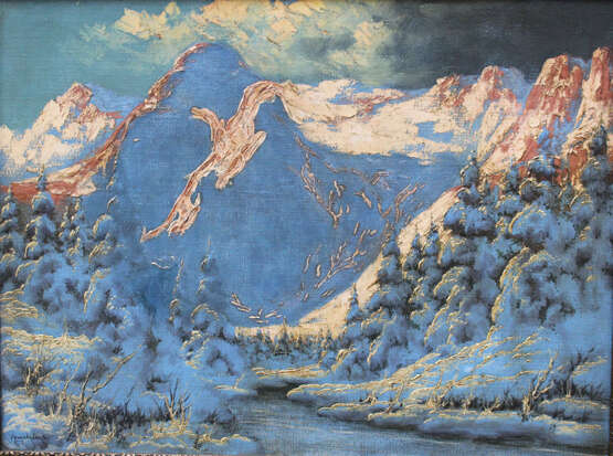Laszlo Neogrady (1896-1962), Winter landscape in the mountains - Foto 2