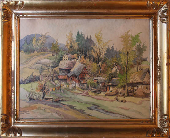 Karel Toman (1877-1946), View of a village - фото 1