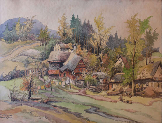 Karel Toman (1877-1946), View of a village - Foto 2