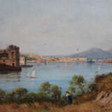 Italian artist late 19th Century, The bay of Naples with the Vesuvius in the background - photo 2