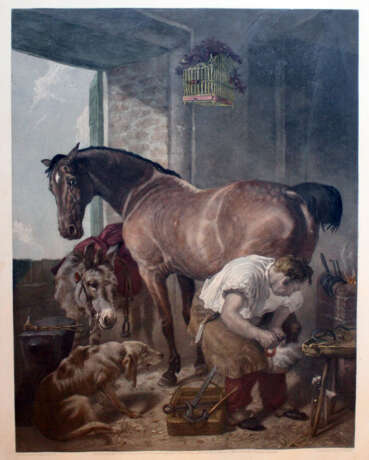 English colour engraving after Edwin Landseer (1802-1873), showing a horse‘s locksmith - photo 2