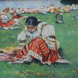 Unknown artist, Czech or Slovakian girl sitting on a meadow - фото 2