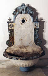 Vienna water basin, metal cast with floral decorations