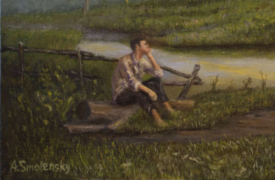 Painting “Dawn, waiting”, Canvas, Oil paint, Impressionist, Landscape painting, Russia, 2020 - photo 4