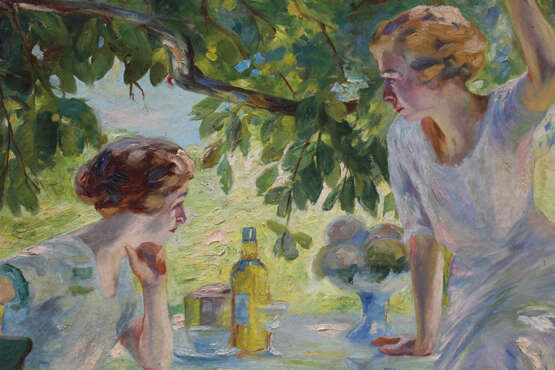 Edward Cucuel (1875-1954)-attributed, Two girls by a table - фото 3