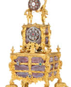 Tischuhr. A GEORGE III GOLD AND AGATE MOUNTED AUTOMATON WATCH; WITH AN...