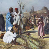 J. G. Vicent, orientalist 20th Century, Pair of paintings with oriental music in a street and market sellers - photo 3
