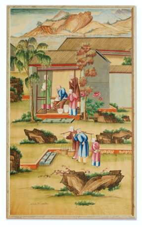 A SET OF SEVEN CHINESE EXPORT WALLPAPER PANELS - photo 4