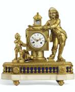 Table clock. A LOUIS XVI ORMOLU AND WHITE MARBLE MANTEL CLOCK
