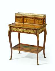 A LATE LOUIS XV ORMOLU-MOUNTED TULIPWOOD AND MARQUETRY BONHE...