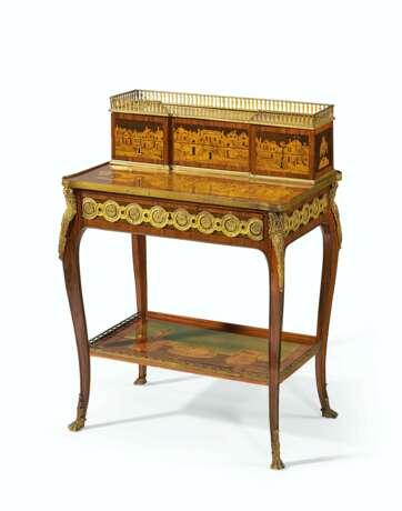 A LATE LOUIS XV ORMOLU-MOUNTED TULIPWOOD AND MARQUETRY BONHE... - Foto 1