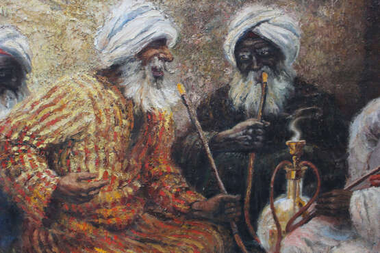 Orientalist early 20th Century, Smoking the water pipe - photo 2