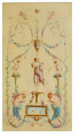 A GROUP OF FIVE LATE LOUIS XVI PAINTED BOISERIE PANELS - Foto 1