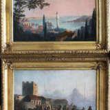 Orientalist late 19th Century, A pair of views of Istambul with the Golden Horn and the Great Mosque - photo 1