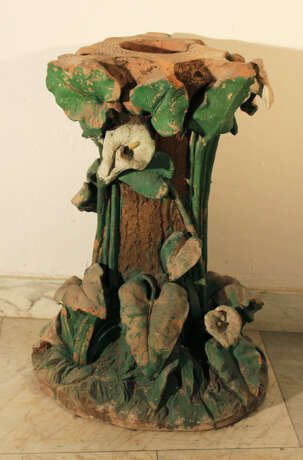 Art Nouveau terracotta column, richly floral sculpted and designed - Foto 2
