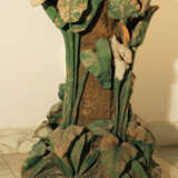 Art Nouveau terracotta column, richly floral sculpted and designed - Foto 3