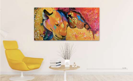 Painting “Lions”, Canvas, Oil paint, Animalistic, 2019 - photo 2