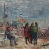 István Szőnyi (1894-1960)-attributed, Danube ferry station, oil on canvas, signed bottom left. - Foto 1