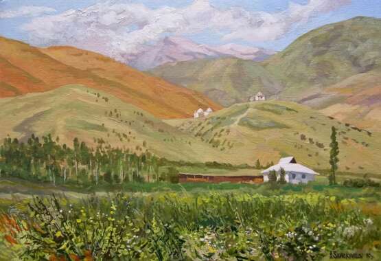 Gemälde „Kyzyl-Oi“, Leinwand auf Faserplatte, Ölfarbe, Impressionismus, Landschaftsmalerei, Russland, 2010 - Foto 1