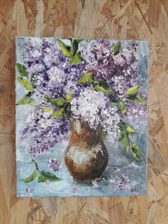 Design Painting “Lilacs in a pot”, Canvas, Oil paint, Realist, Landscape painting, 2020 - photo 1