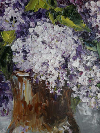Design Painting “Lilacs in a pot”, Canvas, Oil paint, Realist, Landscape painting, 2020 - photo 3