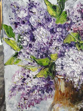 Design Painting, Painting “Lilacs in a pot”, Canvas, Oil paint, Realist, Landscape painting, 2020 - photo 5