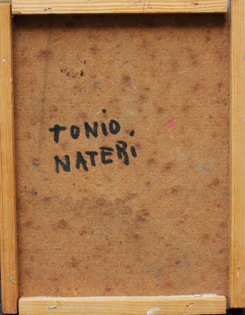 Tonio Nateri (1930-2003), Female nude, oil on board, the borders with groove design, on the reverse described. - Foto 3