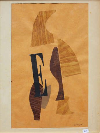 Albert Huyot (1872-1968), Composition E, collage with cut and coloured paper, on paper - photo 1