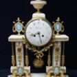 White marble portal table clock with fire guilding ornaments and We - One click purchase