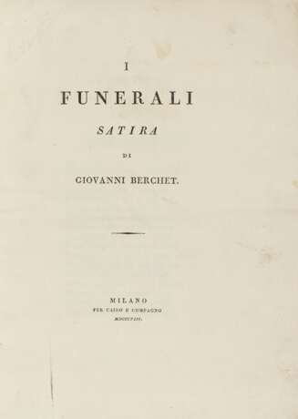 BERCHET Giovanni (1783-1851) - I Funerali - Foto 1