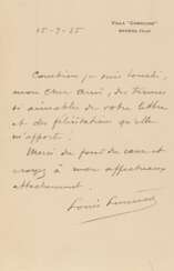 LUMIERE Louis (1864-1948) - Lettera autografa