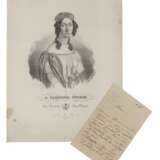 UNGER, Caroline (1803-1877) - Lettera autografa - Foto 1