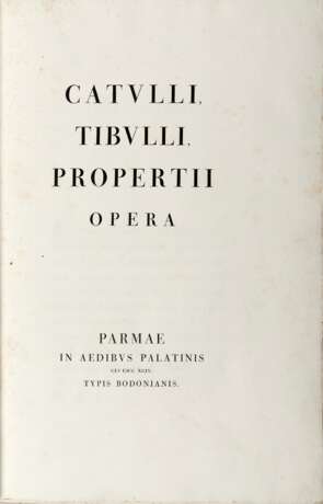 CATULLO, TIBULLO, PROPERTIO - Opera - photo 1