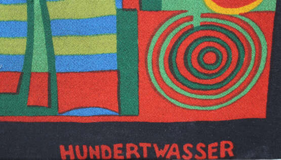 Friedensreich Hundertwasser (1928-2000)-after, Textile print titled „The Blood that flows in a Circle and I have a bicycle“ - photo 3
