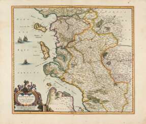 BLAEU, Willem (1571-1638) e BLAEU, Joan (1596-1673) - Una serie di cinque mappe in fine coloritura coeva con dettagli rifiniti in oro