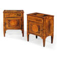 A PAIR OF NORTH ITALIAN ROSEWOOD, TULIPWOOD, WALNUT, FRUITWOOD, AMARANTH AND MARQUETRY COMODINI - Аукционные цены