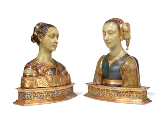 A PAIR OF TERRACOTTA BUSTS OF IPPOLITA MARIA SFORZA AND ANOTHER LADY - photo 1